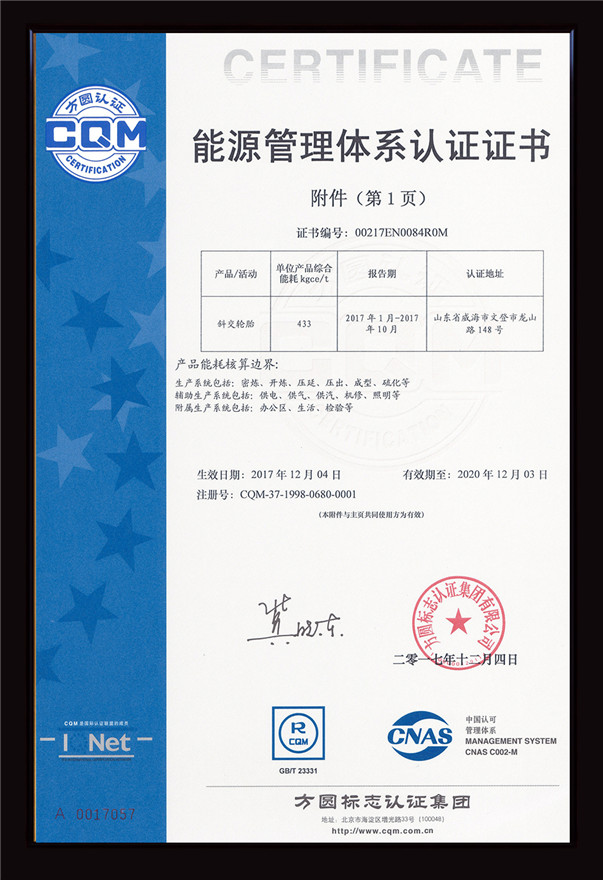 能源管理体系认证证书2